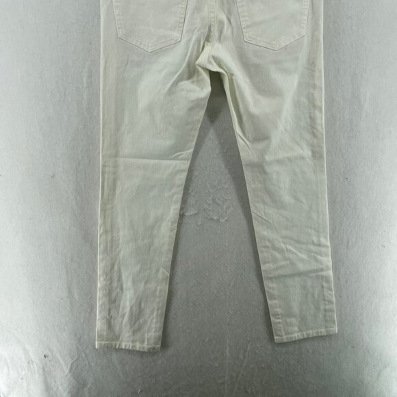 Uniqlo Jeans Women's Sz 28 White Mid Rise Slim Straight Stretch Skinny Denim - Picture 9 of 12